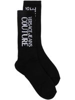 Versace Jeans Couture chaussettes en maille à logo imprimé - Noir