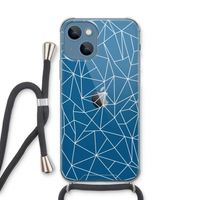 Geometrische lijnen wit: iPhone 13 Transparant Hoesje met koord