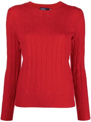 Polo Ralph Lauren pull Julianna en maille torsadée - Rouge