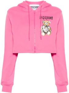 Moschino hoodie zippé à imprimé ourson - Rose