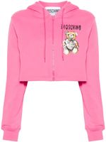 Moschino hoodie zippé à imprimé ourson - Rose - thumbnail