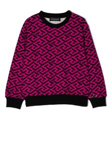 Versace Kids sweat Greca à logo imprimé - Rose