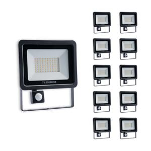 LED-bouwlamp met sensor Cavona 50W warm-wit
