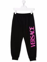 Versace Kids pantalon de jogging à logo imprimé - Noir - thumbnail