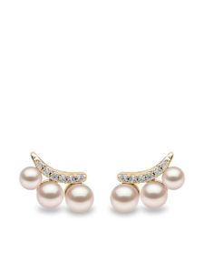 Yoko London puces d'oreilles Sleek en or 18ct ornées de perles d'Akoya et de diamants