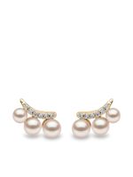 Yoko London puces d'oreilles Sleek en or 18ct ornées de perles d'Akoya et de diamants