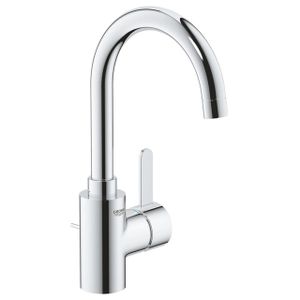 GROHE Eurosmart Cosmopolitan wastafelkraan L-size met afvoerplug met hoge draaibare uitloop chroom 32830001