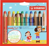 Kleurpotlood stabilo 880 woody 3 in 1 10st assorti | 5 stuks