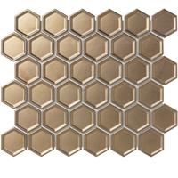 The Mosaic Factory Barcelona Mozaiek Tegel Hexagon- Brons Porselein Geglazuurd 281x325 mm