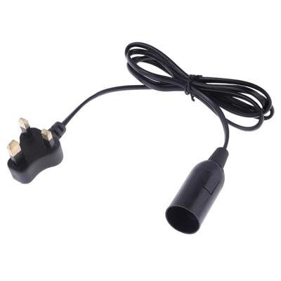 E14 Wire Cap lamp houder kroonluchter stopcontact met 1 2 m verlengkabel kleine UK plug (zwart)