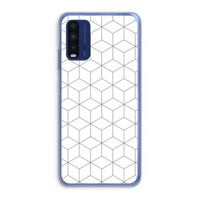 Zwart-witte kubussen: Xiaomi Redmi 9T Transparant Hoesje