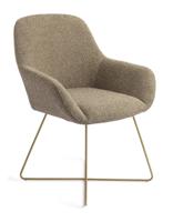 Jesper Home Eetkamerstoel 'Kushi' Cross Gold, kleur Moss Meadow
