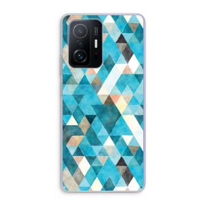 Gekleurde driehoekjes blauw: Xiaomi 11T Transparant Hoesje