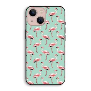 Flamingoprint groen: iPhone 13 mini Biologisch afbreekbaar hoesje