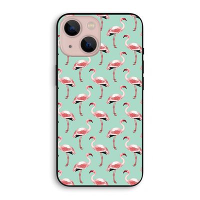 Flamingoprint groen: iPhone 13 mini Biologisch afbreekbaar hoesje