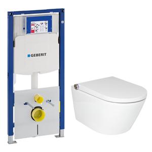 RapoWash Basic bidet toilet met zitting zonder spoelrand inclusief Geberit Sigma UP320 inbouwreservoir
