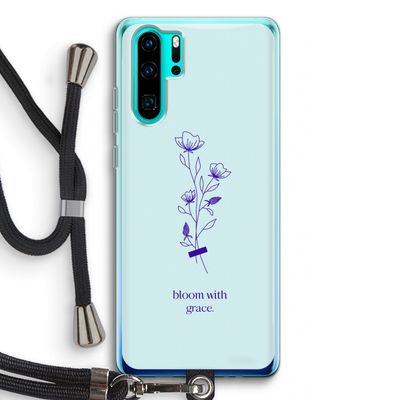 Bloom with grace: Huawei P30 Pro Transparant Hoesje met koord