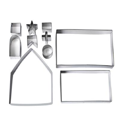 10 in 1 3D RVS biscuit schimmel kerst peperkoek huis bakken tools