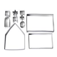 10 in 1 3D RVS biscuit schimmel kerst peperkoek huis bakken tools