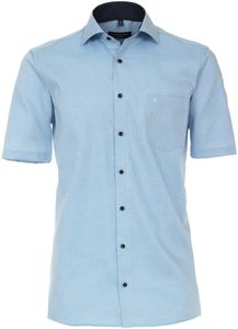 Casa Moda Heren Overhemd Turquoise Oxford Korte Mouwen Comfort Fit