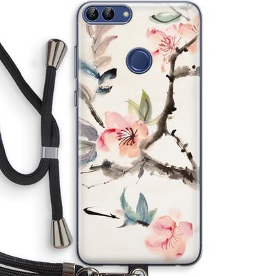 Japanse bloemen: Huawei P Smart (2018) Transparant Hoesje met koord