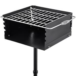 VEVOR Outdoor Park Grill 16 x 16 Inch Park Style Houtskoolgrill Grootte van Grilldoos 40,6 x 40,6 x 20,3 cm Verstelbare Park Charcoal Grill, Hoogte Paal 127 cm, voor Houtskoolgrill Wandelen Picknick