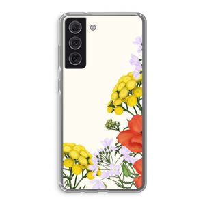 Wilde bloemen: Samsung Galaxy S21 FE Transparant Hoesje