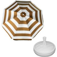 Parasol - goud - D120 cm - incl. draagtas - parasolvoet - 42 cm - thumbnail