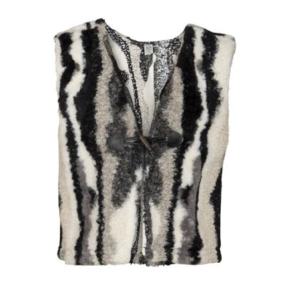 Gilet Plum Grey & Off-White