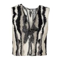 Gilet Plum Grey & Off-White