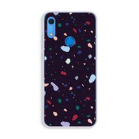 Dark Rounded Terrazzo: Huawei Y6s Transparant Hoesje
