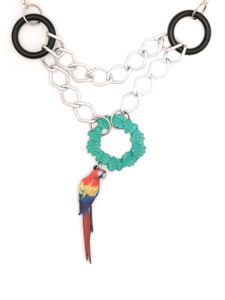 Amir Slama collier à pendentif perroquet - Multicolore