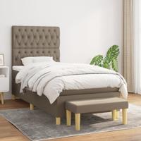 Boxspring met matras stof taupe 90x190 cm
