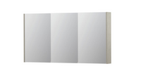 INK SPK2 spiegelkast met 3 dubbelzijdige spiegeldeuren, 6 verstelbare glazen planchetten, stopcontact en schakelaar 140 x 14 x 73 cm, krijt wit