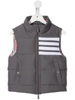 Thom Browne Kids gilet matelassé à 4 bandes signature - Gris