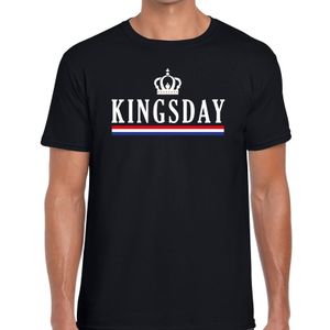 Kingsday met kroontje t-shirt zwart heren 2XL  -