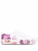 Ferragamo baskets à fleurs - Blanc