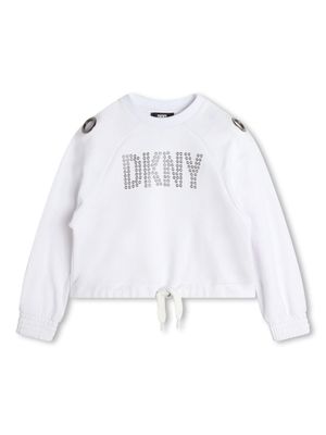 Dkny Kids sweat à logo œillets - Blanc
