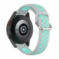 Siliconen sportbandje met gesp - Grijs + turquoise - Samsung Galaxy Watch Active 2