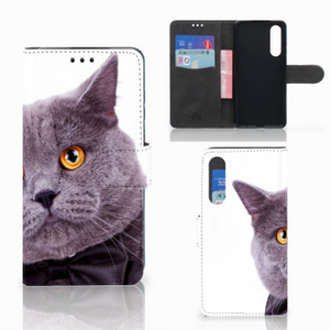 Huawei P30 Telefoonhoesje met Pasjes Kat