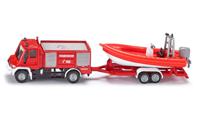 Siku brandweer met boot speelgoed 17 cm   -