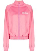 MSGM sweat zippé à logo imprimé - Rose