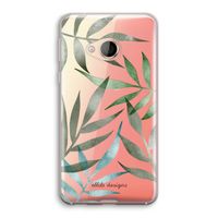 Tropical watercolor leaves: HTC U Play Transparant Hoesje