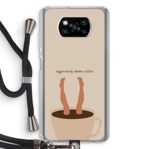 Aggressively drinks coffee: Xiaomi Poco X3 Pro Transparant Hoesje met koord