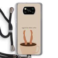Aggressively drinks coffee: Xiaomi Poco X3 Pro Transparant Hoesje met koord