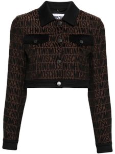 Moschino veste crop à logo imprimé - Marron