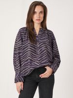Blouse met zebraprint van katoen-zijde-mix