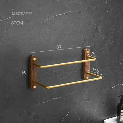 Dubbele Handdoekstang - Wandmontage | Hout | Met Haak | Natuurlijke Afwerking Dubbele Handdoekstang - Wandmontage | Hout | Met Haak | Natuurlijke Afwerking