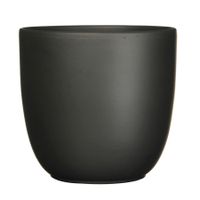 Plantenpot/bloempot Tusca - Zwart - keramiek - mat - D19.5/H18.5 cm