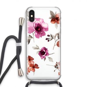 Geschilderde bloemen: iPhone X Transparant Hoesje met koord